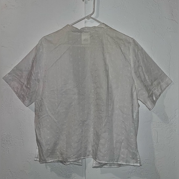 Vintage White Eyelet Coverup Top - Picture 2 of 10